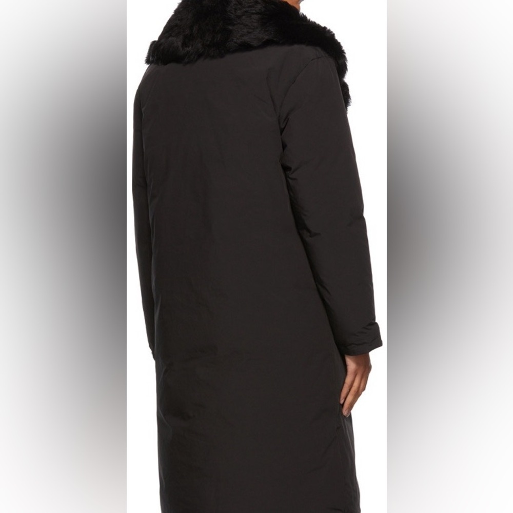 Yves Salomon Long Black Belted With Toscana Lambskin